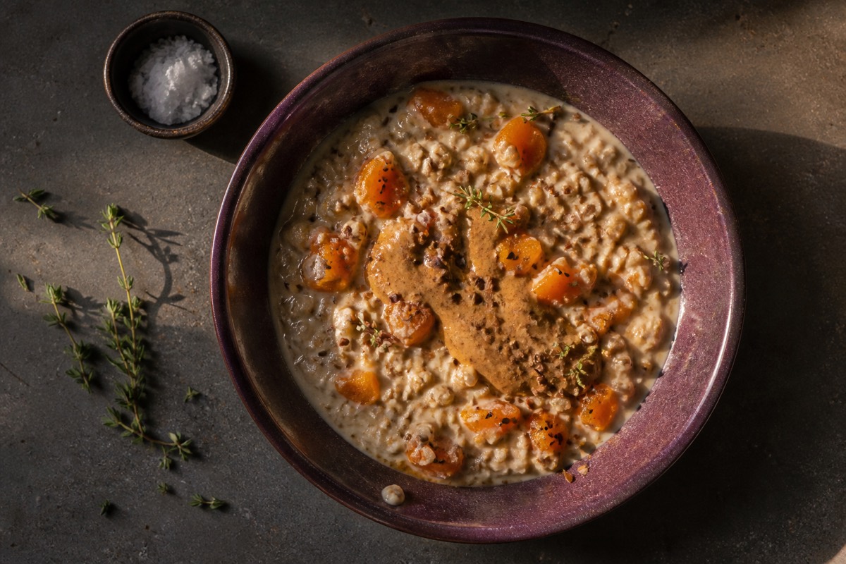 Apricot & almond soya porridge