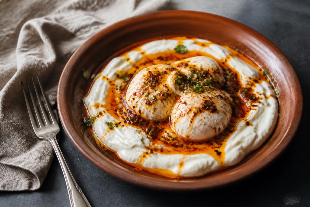 Turkish eggs with garlic yogurt & chilli butter