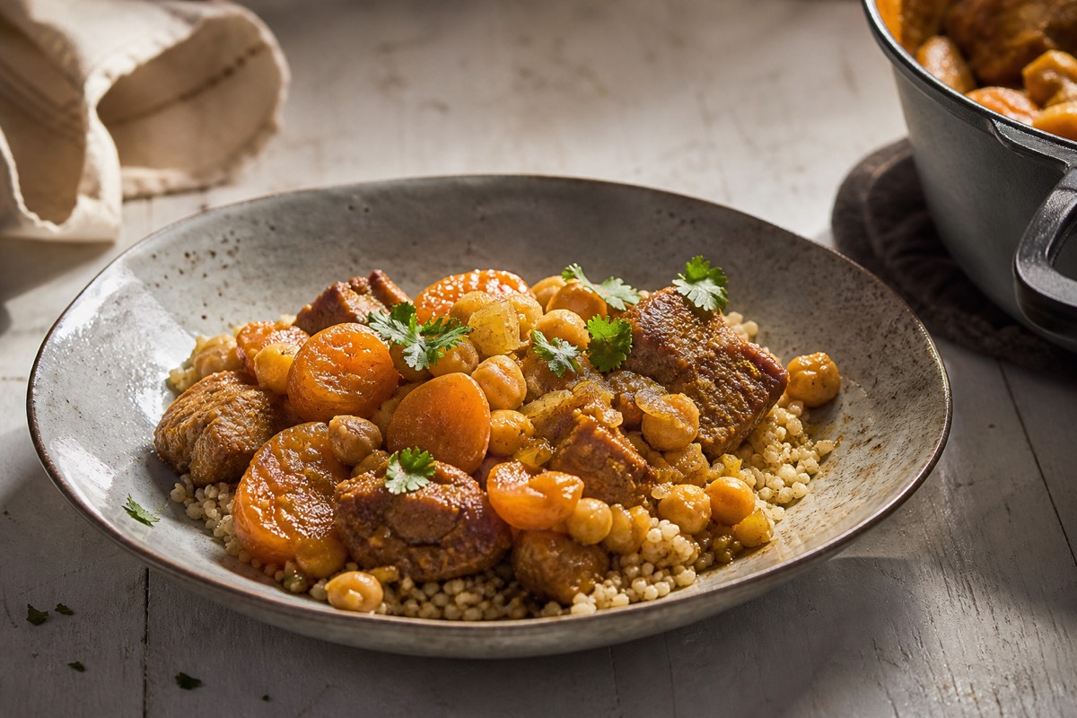 Lighter lamb & apricot tagine