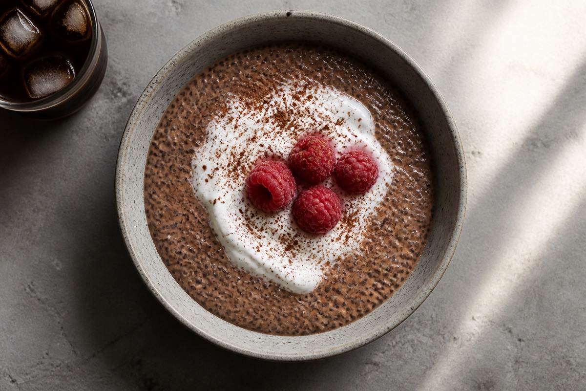 Cold-brew & cocoa breakfast chia
