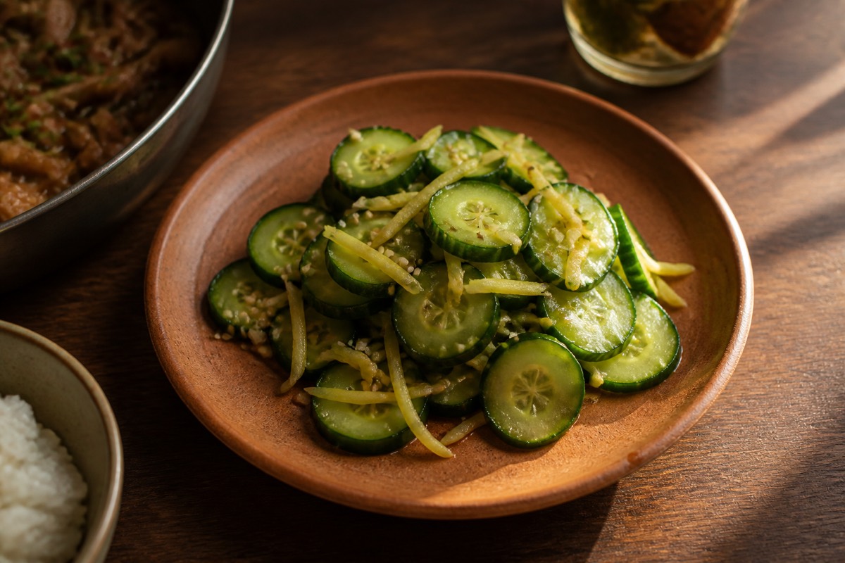 Quick cucumber & ginger fridge pickles