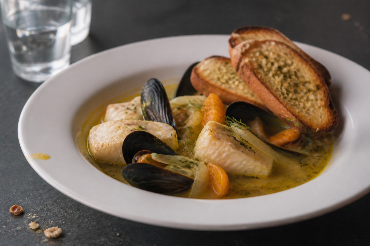 Saffron fish stew with fennel & orange