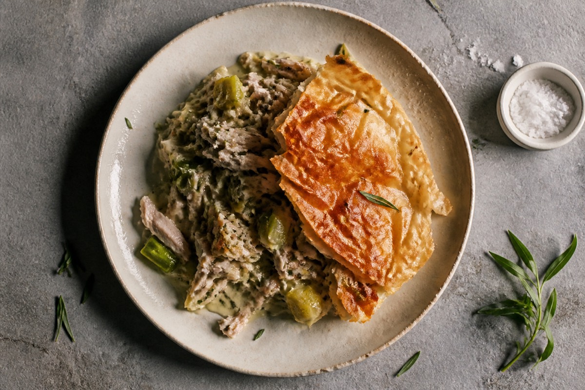 Boxing Day turkey, leek & tarragon pie