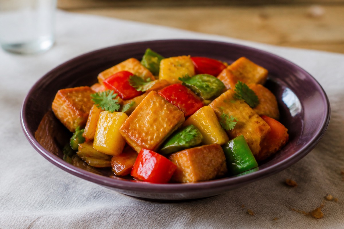 Better sweet & sour tofu with peppers