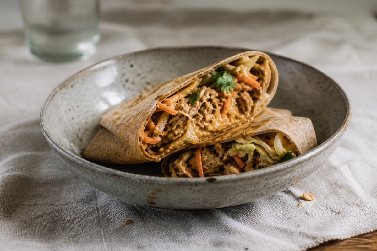 Chicken satay crunch wraps