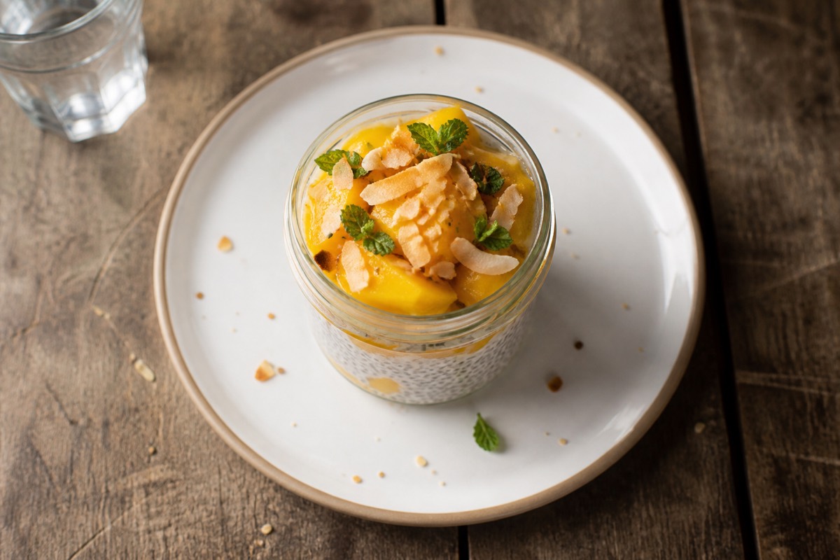 Mango & coconut chia pudding