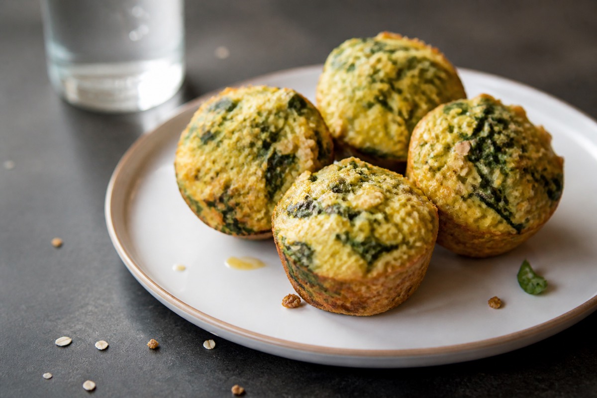 Spinach & cheddar breakfast muffins (batch)