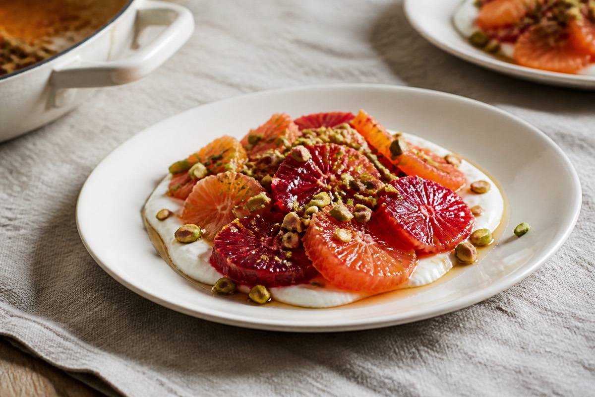 Winter citrus bowl with yogurt & pistachios